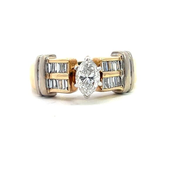 Navette and Baguette Diamond Ring