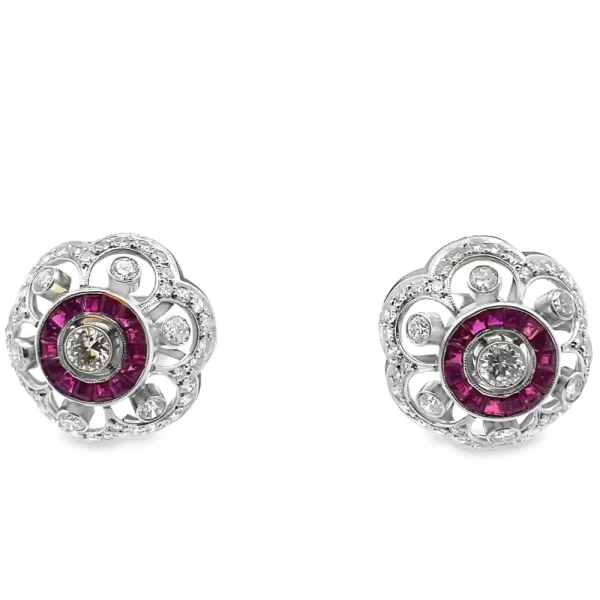 Ruby and Diamond Earrings