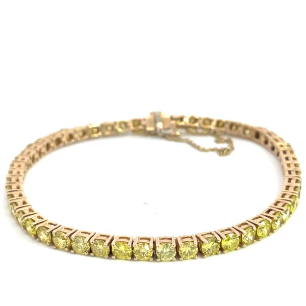 Gold Tennis Bracelet with Fancy-Yellow Diamonds