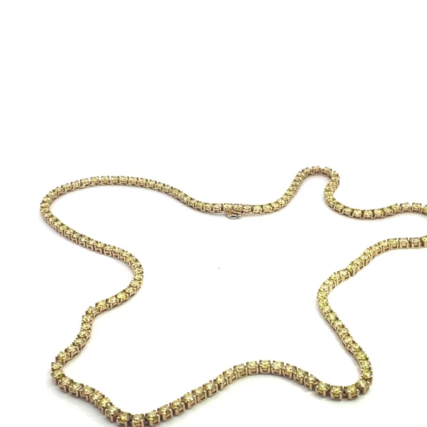 Gold Tennis Necklace with Fancy-Yellow Diamonds