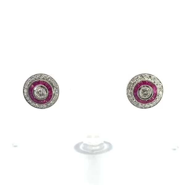 Ruby & Diamond Studs