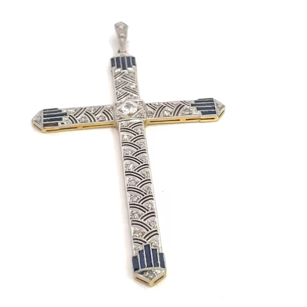 Gold and Platinum Cross Pendant