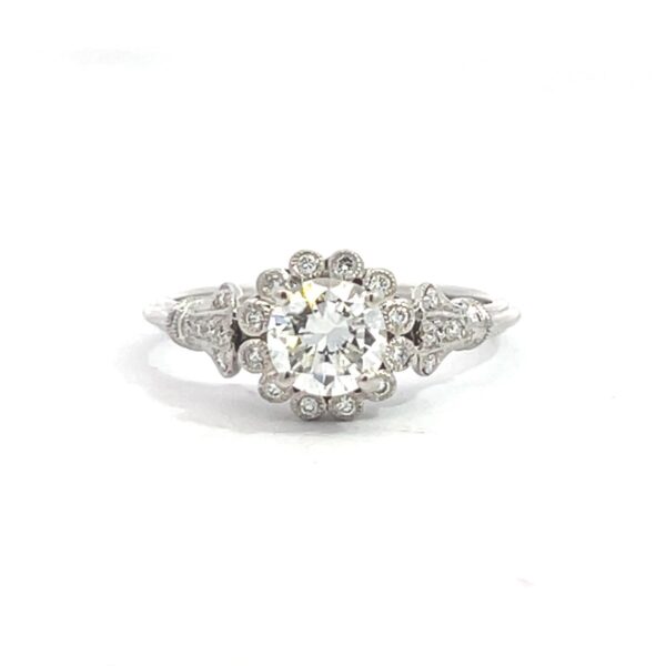 14k Diamond Rosetta Engagement Ring