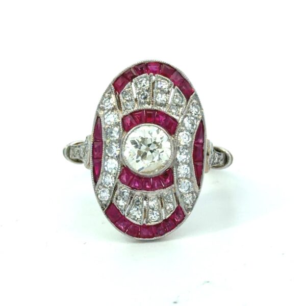 Gold & Platinum Ruby Diamond Ring