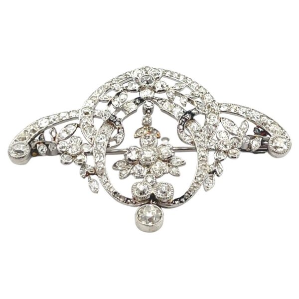 Belle Epoque Platinum Diamond brooch
